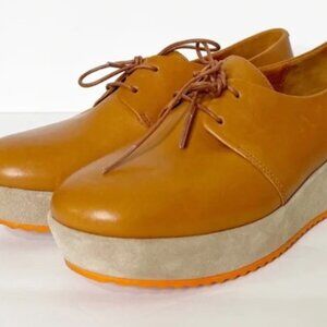 CAMPER Laila Lace Up Tan Platform Women's Shoes 8.5